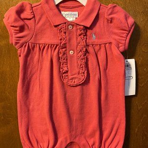 NWT Ralph Lauren infant girls romper, size 3 month
